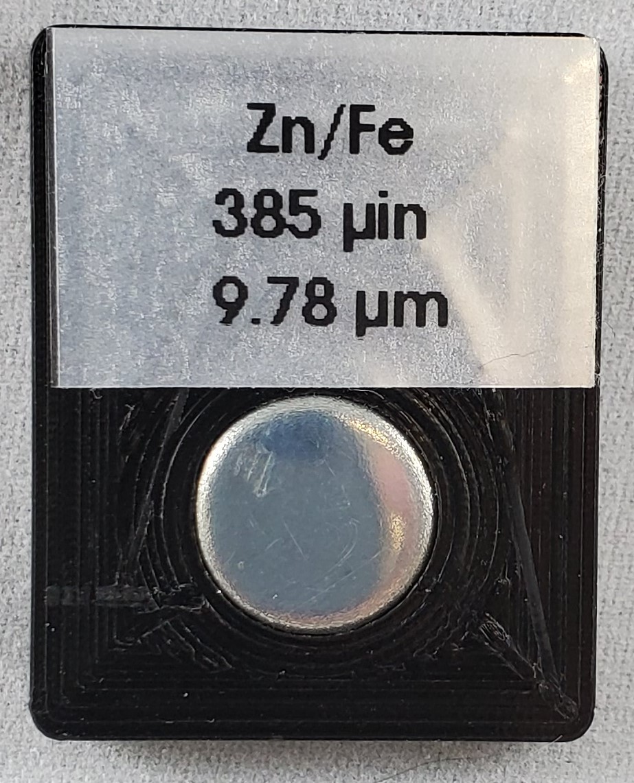 Zinc on Steel 385 microinch standard (9.78 micron) Delta Trac/Sales